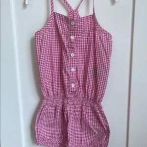 Pink Gingham Kids Romper